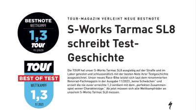 Tarmac SL8 – erhält Bestnote im Tour Magazin